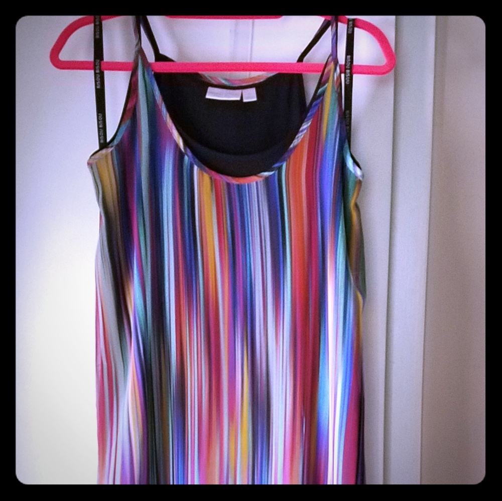Multi-color Bisou Bisou tank dress, NWT